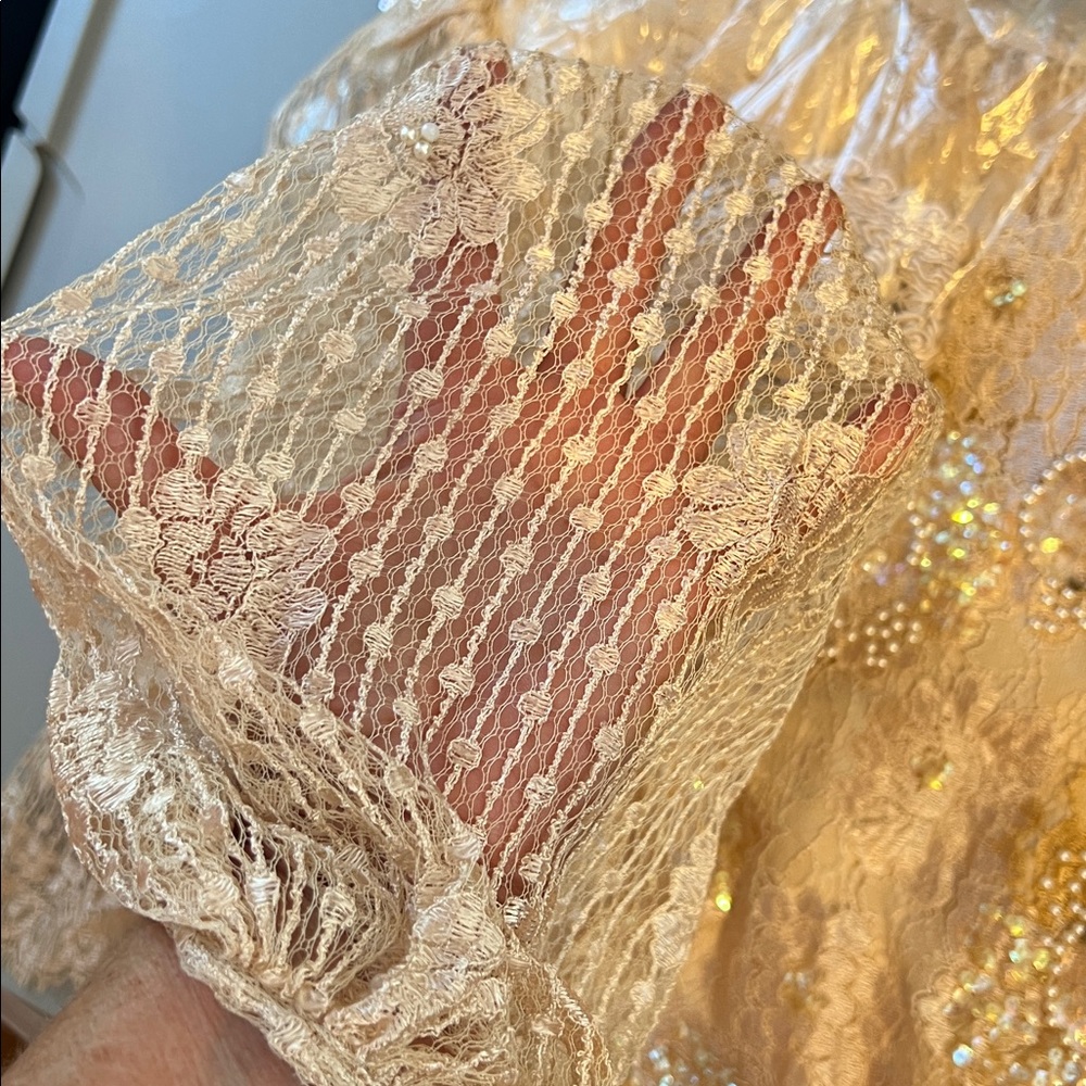 Rina diMontella Gold Long Sleeve Dress - Picture 6 of 8